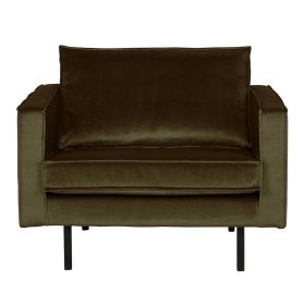 Vintage Design Sessel Verella in Dunkelgrün mit Samt – Ansicht 2