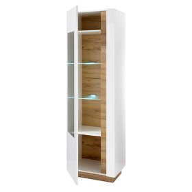 TV Wohnwand Franvos im Skandi Design in Weiß und Wildeiche Optik (vierteilig) – Ansicht 5