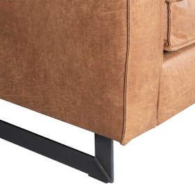 Sessel Praslinco in Cognac Braun Microfaser mit Metall Bügelgestell – Ansicht 3