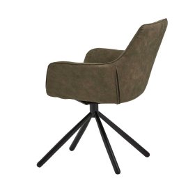 Polsterstuhl Set Esszimmer Vereny in Oliv Grün mit Armlehnen (2er Set) – Ansicht 4