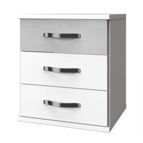 Moderne Nachtkonsole Punjab mit drei Schubladen 58 cm hoch – Ansicht 1