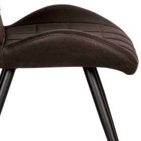 Esszimmerstuhl Mikrofaser Set Chene in Anthrazit & Schwarz 48 cm Sitzhöhe (2er Set) – Ansicht 6