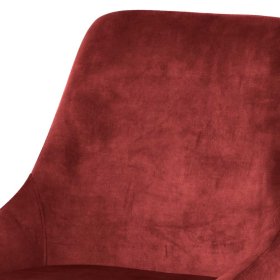 Esstisch Stuehle Lajasa in Dunkelrot und Schwarz aus Samt und Metall (2er Set) – Ansicht 6