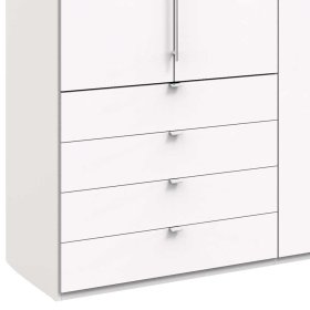 Weißer Kleiderschrank Emiliano mit Falttüren Made in Germany – Ansicht 4
