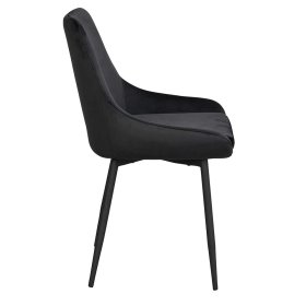 Stühle Lanaga in Schwarz Samt modern (2er Set) – Ansicht 3