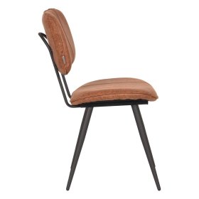 Esszimmerstuhl Set Auray in Cognac Braun Kunstleder mit 50 cm Sitzhöhe (2er Set) – Ansicht 3