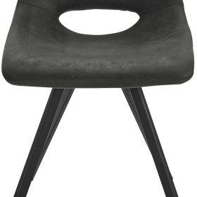 Polsterstühle Rain in Anthrazit und Schwarz Lehne mit Ausschnitt (2er Set) – Ansicht 7