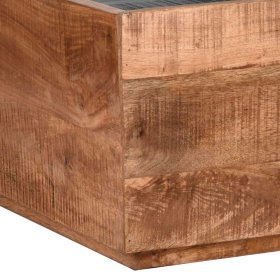 Massiver Couchtisch Sunset in Mangobaumfarben und Schwarz quadratisch – Ansicht 4