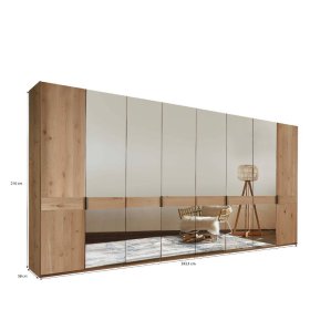 XXL Kleiderschrank Viramiru mit Spiegel Türen 393 cm breit – Ansicht 13