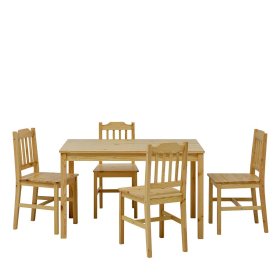 Landhausstil Esszimmer Sitzgruppe Menea aus Kiefer Massivholz lackiert (fünfteilig) – Ansicht 2