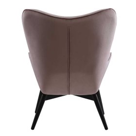 Skandi Design Polstersessel Osmin in Altrosa Samt mit Ohren – Ansicht 4