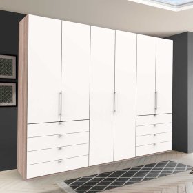 Großer Schlafzimmerschrank Lolyana mit Falttüren und Schubkästen – Ansicht 3
