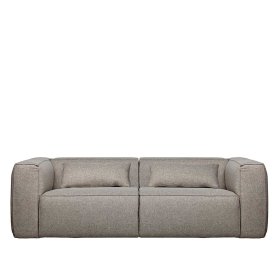 Dreisitzer Sofa Monville in Hellgrau Webstoff mit Armlehnen – Ansicht 1