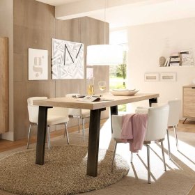Esstisch Lampione in Eiche Anthrazit im Retro Design – Ansicht 2