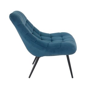Lounge Sessel Osamu in Blau Samt im Retro Design – Ansicht 6