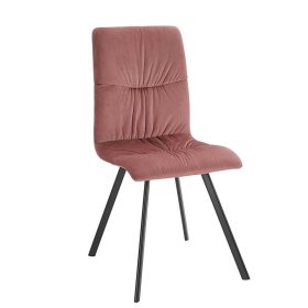 Polsterstühle Esszimmer Ektuala in Altrosa Samt mit Gestell aus Metall (2er Set) – Ansicht 1
