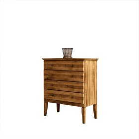 Schlafzimmer Kommode Tyvoria aus Wildeiche Massivholz 100 cm hoch – Ansicht 1