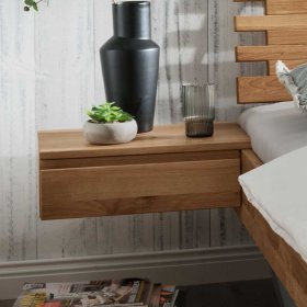 Naturholzbett mit Nakos Spaniav aus Wildeiche mit Kufengestell (dreiteilig) – Ansicht 4