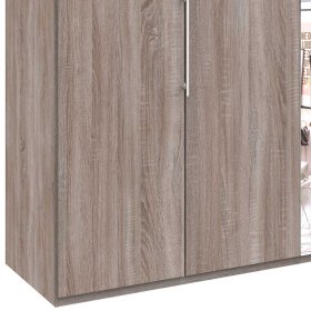 3 türiger Spiegel Kleiderschrank Vasilio in Eiche Trüffelfarben modern – Ansicht 4