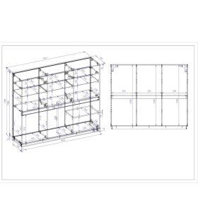 Highboard Vitrine Ikba mit Glastüren 164 cm breit – Ansicht 11
