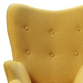 Ohren Polstersessel Santa Fe in Gelb Webstoff im Skandi Design – Ansicht 5