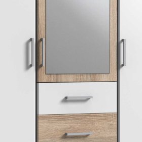 Kleiderschrank Georgia in Eiche Sägerau und Weiß 3 türig – Ansicht 4