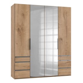 Kleiderschrank mit Spiegel Grenvana in Plankeneiche Holzoptik Made in Germany – Ansicht 3