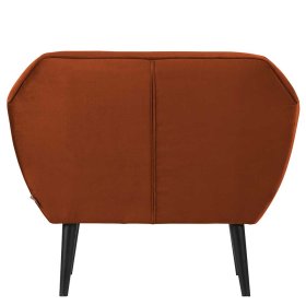 Wohnzimmer Sessel Dominus in Rostfarben und Schwarz mit Armlehnen – Ansicht 4