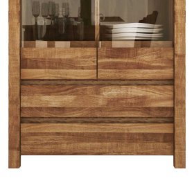 Highboard Vitrine Rameira aus Wildeiche Massivholz 80 cm breit – Ansicht 4