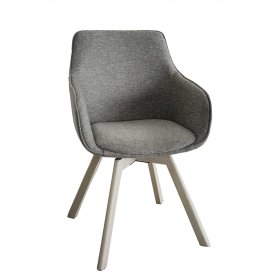 Armlehnstuhl Felda mit Gestell aus Massivholz im Skandi Design (2er Set) – Ansicht 3