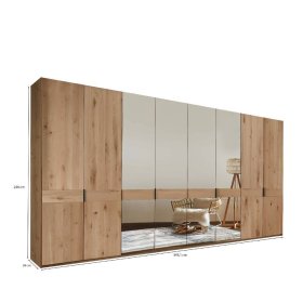 Premium Kleiderschrank Viramiru mit Spiegel Türen 393 cm breit – Ansicht 15