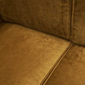 Wohnzimmer Sofa Graves in Honigfarben Samt im Retro Style – Ansicht 4