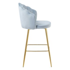Designbarhocker Syndria in Hellgrau und Gold Muschelform (2er Set) – Ansicht 3