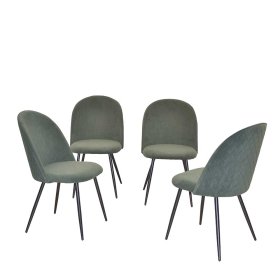 Retrostil Esstisch Stühle Tutan in Oliv Grün mit Gestell aus Metall (4er Set) – Ansicht 6