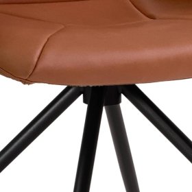 Armstuhl Enya in Cognac Braun mit hoher Rückenlehne – Ansicht 5
