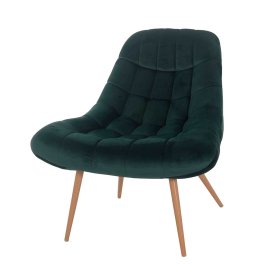 Retrostil Lounge Sessel Apulciana in Dunkelgrün Samt mit 4-Fuß Gestell aus Metall – Ansicht 2