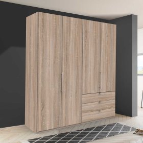 Kleiderschrank Jugendzimmer Gehvonda mit Falttüren in Eiche Sägerau – Ansicht 3