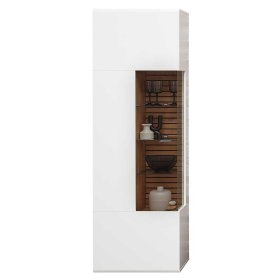 Moderne Vitrine Luzie in Weiß und Wildeichefarben 65 cm breit – Ansicht 1
