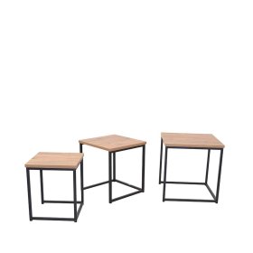 Dreisatz Beistelltisch Jaxon in Eichefarben und Schwarz 42 cm hoch (dreiteilig) – Ansicht 5