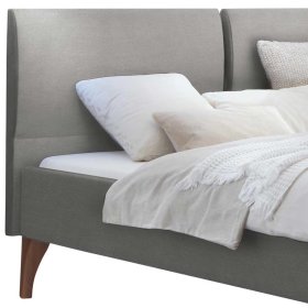 Skandi Design Stoffbett Latiroca in Grau und Kernbuchefarben – Ansicht 3