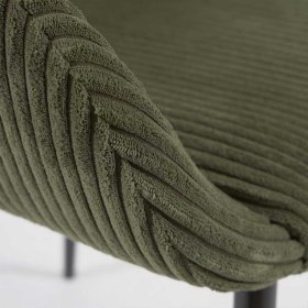 Esszimmerarmlehnstühle Cudalo in Dunkelgrün mit Cord Bezug (4er Set) – Ansicht 6