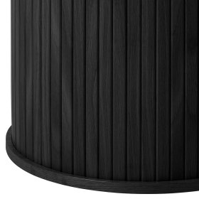 Schwarzer Esszimmertisch Sumatri im Skandi Design mit Säulengestell – Ansicht 4