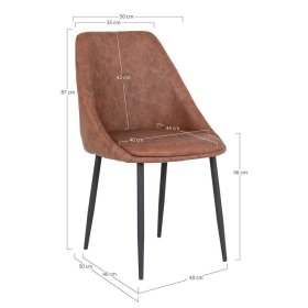 Tischgruppe modern Gilanco Stühle Kunstleder Tisch Eiche & Stahl (siebenteilig) – Ansicht 12