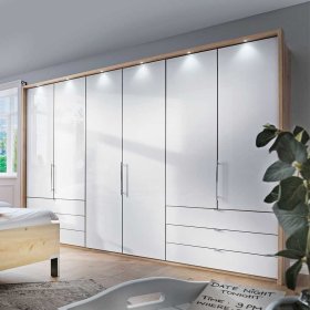 Falttüren Schlafzimmerschrank Waluva in Weiß und Eiche Bianco modern – Ansicht 9