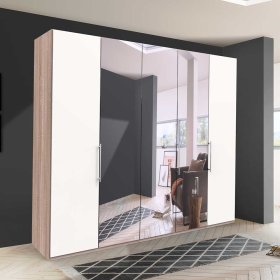 Breiter Schlafzimmerkleiderschrank Lolyana mit Spiegeltüren modern – Ansicht 3