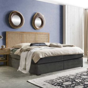 Geflecht Bett Kopfteil Koropi aus Rattan und Teak Massivholz – Ansicht 7