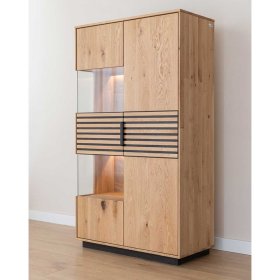 Highboard Deruta mit Glastür und LED Beleuchtung – Ansicht 2