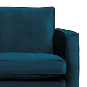 Wohnzimmer Couch Domago in Blau Samt im Retrostil – Ansicht 3