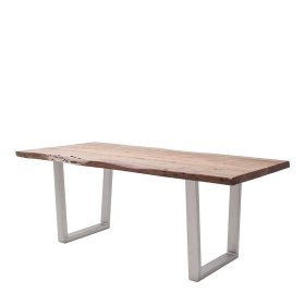 Holztisch Glasgow mit natürlicher Baumkante im Industry und Loft Stil – Ansicht 1