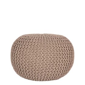 Strickstoff Pouf Ladyda in Beige im Skandi Design – Ansicht 1